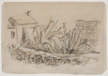 Landschaft mit Haus links, Südfrankreich