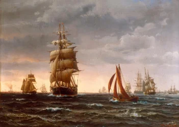 Schiffe auf bewegter See