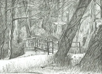 Die alte Metallbrücke, Bramhall Park, 2004