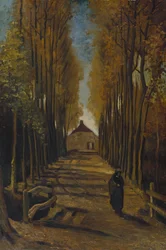 Pappelallee im Herbst