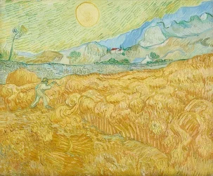 Die Ernte, Kornfeld mit Schnitter