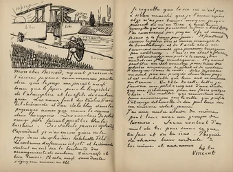Faksimile eines Briefes von Vincent Van Gogh an Emile Bernard am 18. März 1888, aus dem Buch 