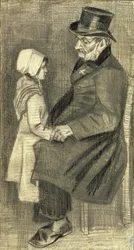 Sitzender Mann mit seiner Tochter, 1882