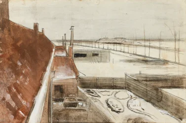 Blick aus dem Fenster von Vincents Atelier im Winter II (1883)