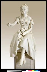 Porträt der Marquise Virginia Busti Porro als junges Mädchen oder junge Dame, die eine Blume anbietet