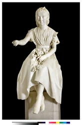 Porträt der Marquise Virginia Busti Porro als junges Mädchen oder junge Dame, die eine Blume anbietet