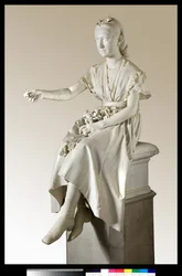 Porträt der Marquise Virginia Busti Porro als junges Mädchen oder junge Dame, die eine Blume anbietet