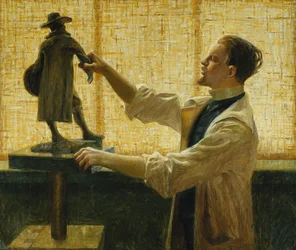 Der Bildhauer Carl Eldh in seinem Atelier, 1908