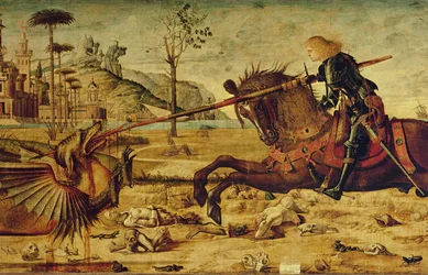 Der heilige Georg tötet den Drachen, 1502-07 (Detail von 428017)