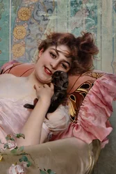 Dame mit einem kleinen Hund (Detail)