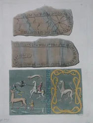 Teppich aus Adeland und Steine mit Runeninschriften, aus 