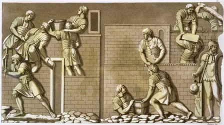 Römische Soldaten bauen ein Fort, ca. 1820-1839