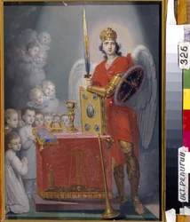 Die Kinder des Kaisers Paul I. vor dem Altar, geschützt von Erzengel Michael (Gemälde von Vladimir Lukich Borovikovsky)