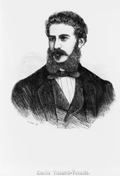 Porträt von Emilio, Marquis Visconti-Venosta (1829-1914), Patriot, italienischer Staatsmann und Diplomat, der Senator und Außenminister des Königreichs Italien war