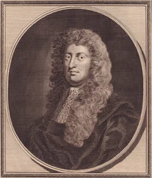 Porträt des englischen Politikers William Russell, Lord Russell (1639-1683), Kupferstich von John Goldar (1729-1795) nach einem Gemälde von G. Kneller