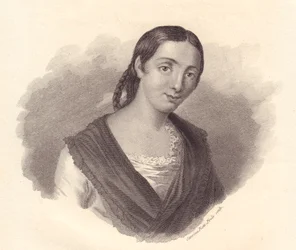Porträt der italienischen Schriftstellerin Giustina Renier Michiel (1755-1832), Kupferstich
