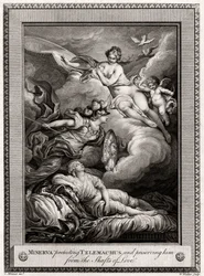 Minerva schützt Telemach und bewahrt ihn vor den Pfeilen der Liebe, 1775