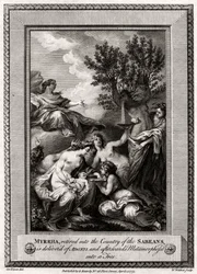 Myrrha, zurückgezogen ins Land der Sabäer, gebiert Adonis (1775)