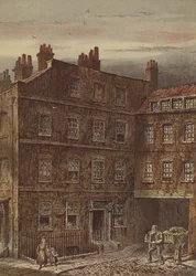Dr. Johnsons Haus, Gough Square, Fleet Street (Chromolithographie)