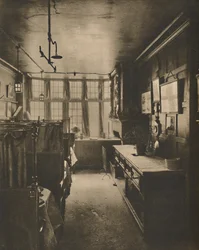 Grillrestaurant im ersten Stock des Cock mit Blick auf die Fleet Street, um 1935