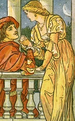 Nun, oh nun, muss ich gehen, Liedillustration aus Pan-Pipes, Ein Buch alter Lieder, neu arrangiert und mit Begleitungen von Theo. Marzials, veröffentlicht in London von George Routledge & Sons, 1884
