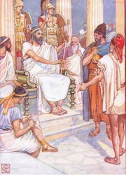 Solon, der weise Gesetzgeber Athens, Illustration aus „The Story of Greece“, 1930er Jahre
