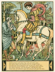Der Prinz fragt nach dem Weg, aus dem Bilderbuch von Blaubart