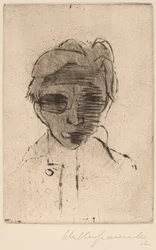 Düsteres Gesicht, Selbstporträt, 1922