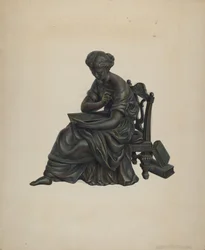 Statue Uhr Dekoration, ca. 1939