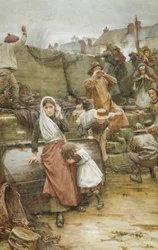 Katastrophenszene in einem kornischen Fischerdorf, 1889