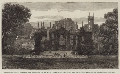Singleton Abbey, Swansea, die Residenz von Mr. H. H. Vivian, MP, besucht vom Prinzen und der Prinzessin von Wales