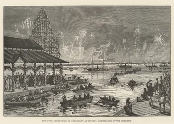 Der Herzog und die Herzogin von Connaught in Ceylon, Beleuchtung des Hafens