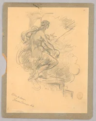 Sitzende Frau (Motiv für Design)