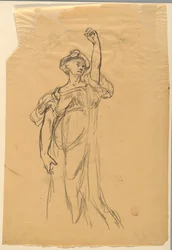 Studie einer Figur mit erhobenem Arm