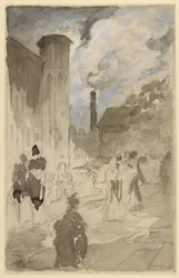 Marktplatz (Studie für eine Illustration)