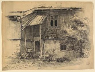 Ansicht der Rückseite eines Wohnhauses in Polling, Bayern