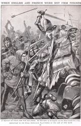 Als die Franzosen und Engländer in Agincourt kämpften, Illustration aus 