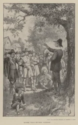 George Foxs bemerkenswertes Publikum (Lithographie)