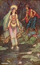 Shantanu trifft die Göttin Ganga, Illustration aus 