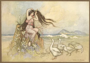 Marziella am Strand aus, Die zwei Kuchen.