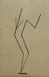 Analytische Zeichnung nach Fotos der tanzenden Palucca, Paralleler Aufbau aus einem Punkt unten