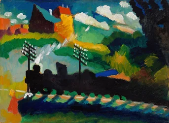 Eisenbahn bei Murnau, 1909