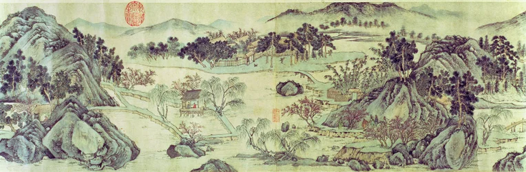 Der Pfirsichblütenquell, nach einem Gedicht von Wang Wei mit dem Titel „Tao Yuan Bi Jing“