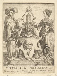 Todeswappen, aus dem Totentanz, 1651