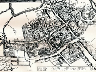 Hollars Plan von Oxford, um 1643