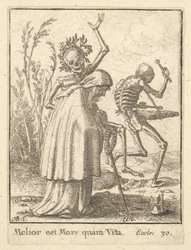 Alte Frau, aus dem Totentanz, 1651