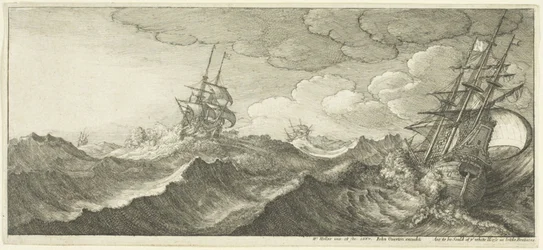 Kriegsschiff in der Wellentrog