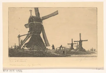 Wipmühlen an der Vlist zwischen Haastrecht und Schoonhoven (Wassermühlen bei Gouda)