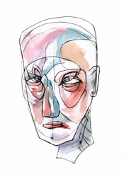 Ausdrucksstarkes abstraktes Gesicht