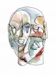 Fragmentierte Menschliche Gesichter